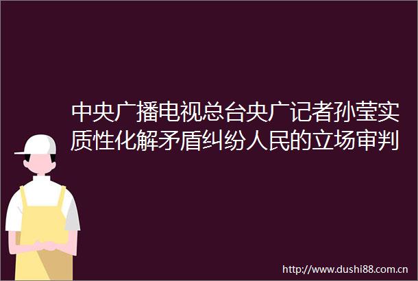 中央广播电视总台央广记者孙莹实质性化解矛盾的立场审判的追求2024记者看
