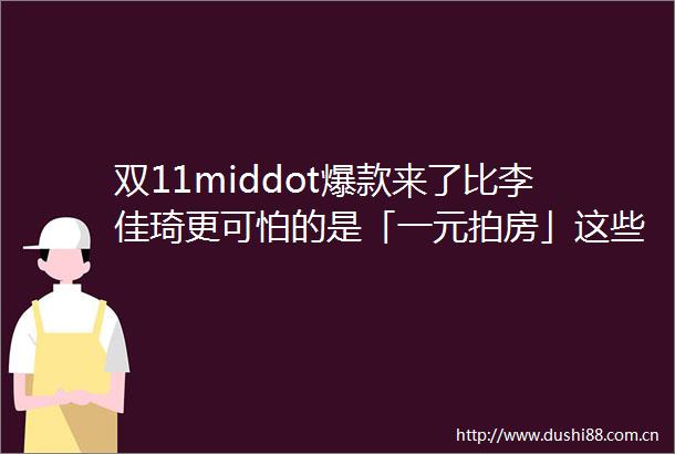 双11middot爆款来了比李佳琦更可怕的是「一元拍房」这些爆款神盘亟待上架