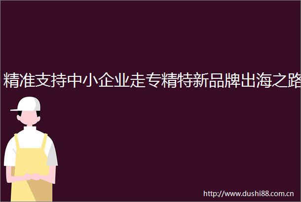 精准支持中小企业走专精特新品牌出海之路