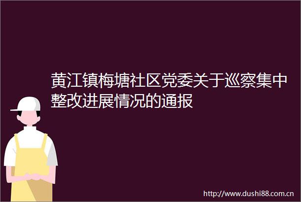 黄江镇梅塘社区党委关于巡察集中整改进展情况的通报