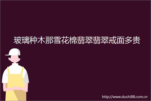 玻璃种木那雪花棉翡翠翡翠戒面多贵