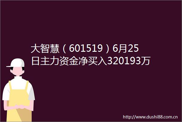大智慧（601519）6月25日主力资金净买入320193万元