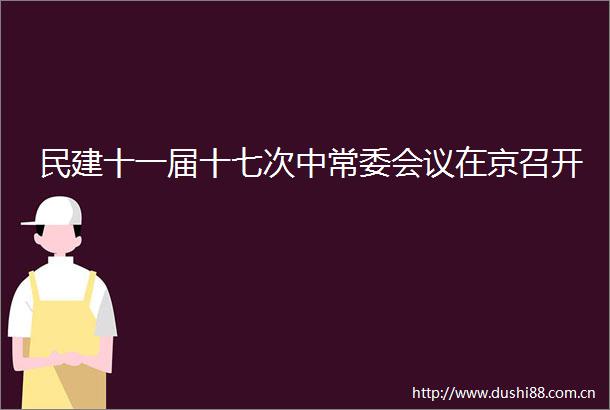 民建十一届十七次中常委会议在京召开