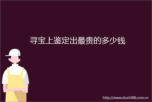 寻宝上鉴定出最贵的多少钱