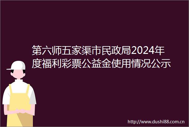 第六师五家渠市民2024年度福利彩票公益金使用情况公示