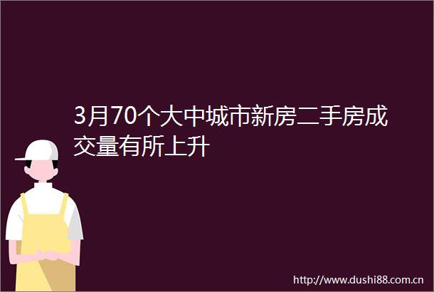 3月70个大中城市新房二手房成交量有所上升