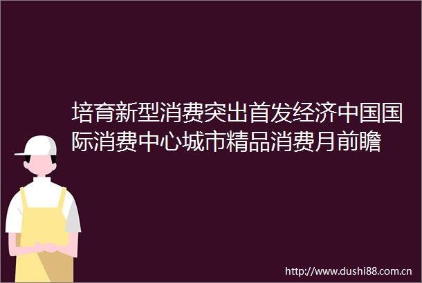 培育新型消费突出首发经济国际消费中心城市精品消费月前瞻