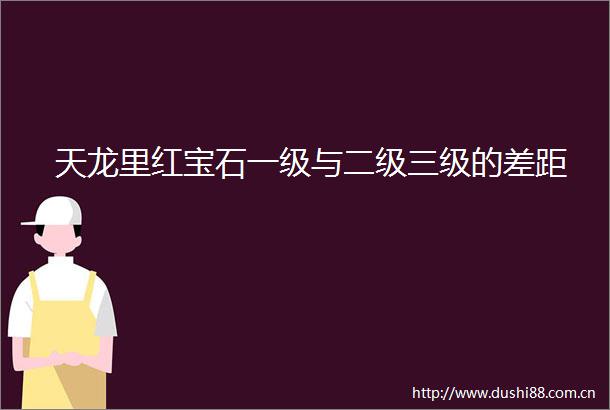 天龙里红宝石一级与二级三级的差距
