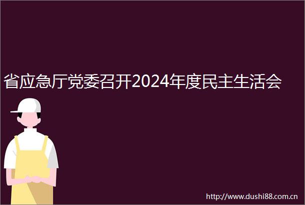 省应急厅党委召开2024年度民主生活会