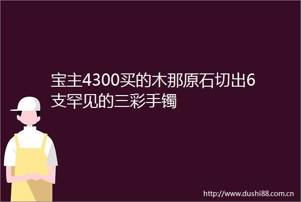 宝主4300买的木那原石切出6支罕见的三彩手镯