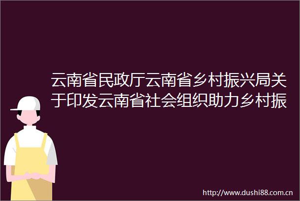 云南省民政厅云南省乡村振兴局关于印发云南省社会组织助力乡村振兴三年行动方案（20232025年）的通知