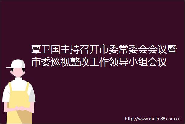 覃卫国主持召开市委常委会会议暨市委巡视整改工作小组会议