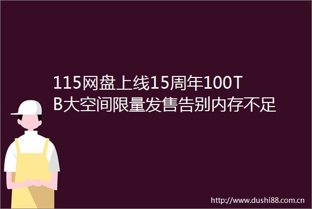 115网盘上线15周年100TB大空间限量发售告别内存不足
