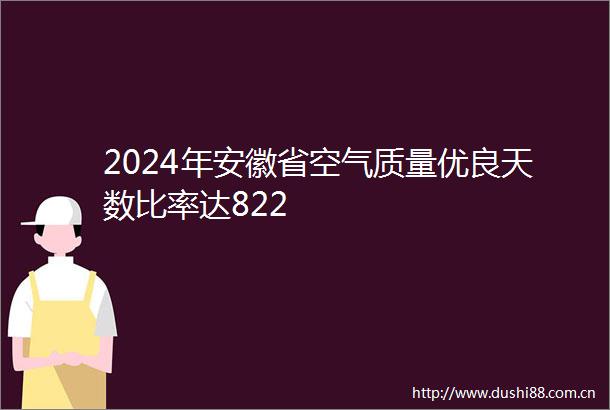 2024年安徽省空气质量优良天数比率达822
