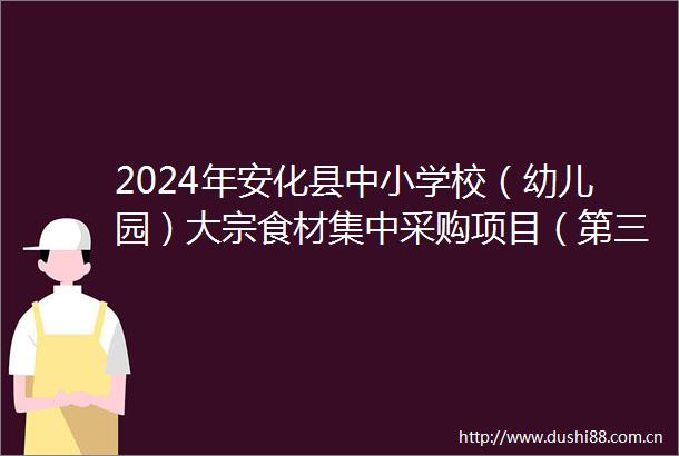 2024年安化县中小学校（幼儿园）大宗食材集中采购项目（第三区域）成交更正公告