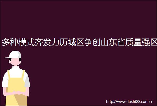 多种模式齐发力历城区争创山东省质量强区
