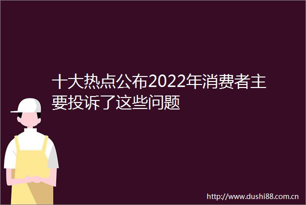 十大热点公布2022年消费者主要了这些问题