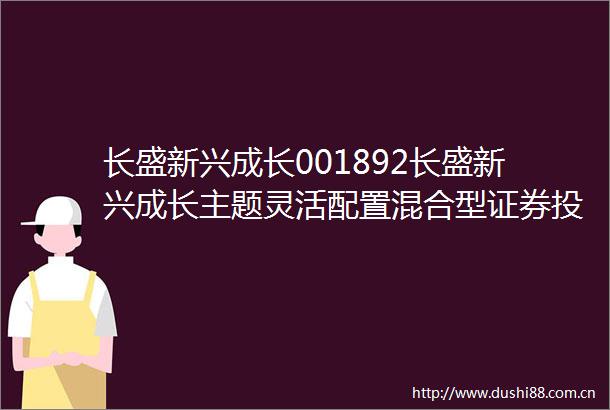 长盛新兴成长001892长盛新兴成长主题灵活配置混合型证券投资基金基金产品资料概要更新
