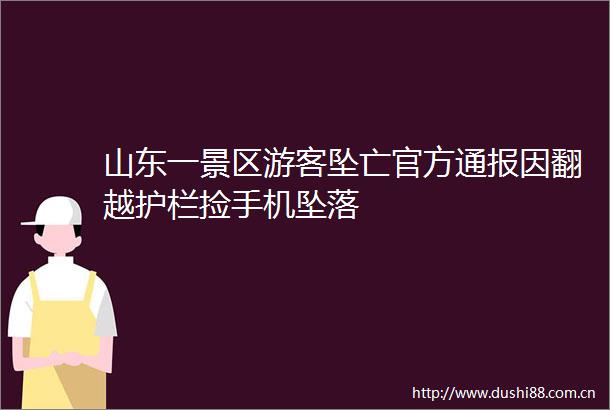 山东一景区游客坠亡官方通报因翻越护栏捡手机坠落