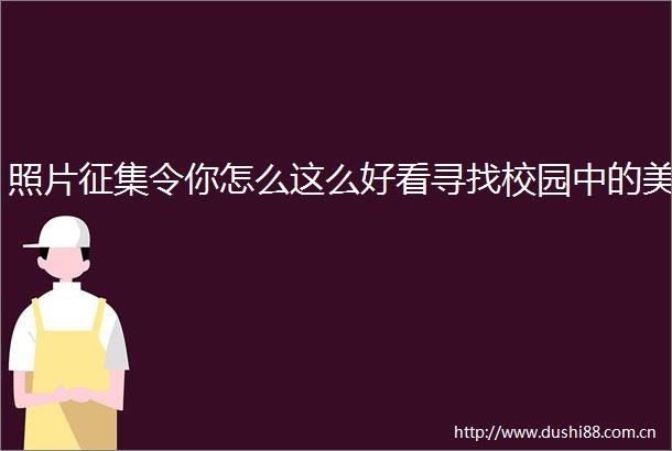 照片征集令你怎么这么好看寻找校园中的美