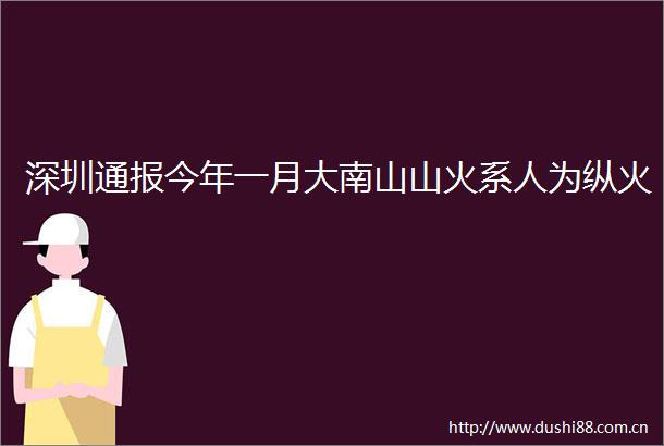 深圳通报今年一月大南山山火系人为纵火
