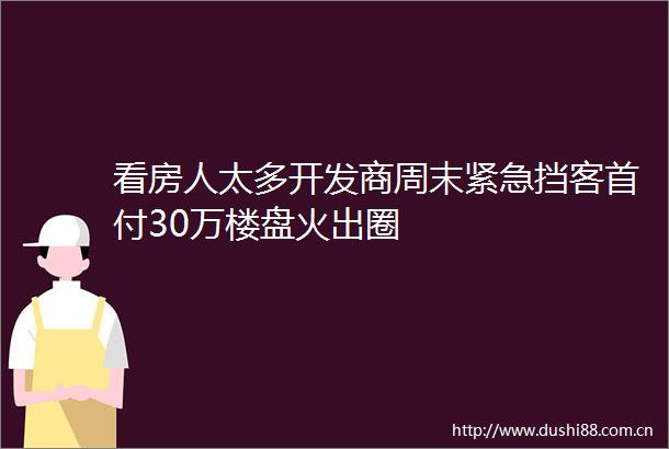 看房人太多开发商周末紧急挡客首付30万楼盘火出圈