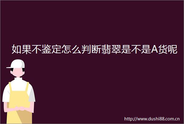 如果不鉴定怎么判断翡翠是不是A货呢