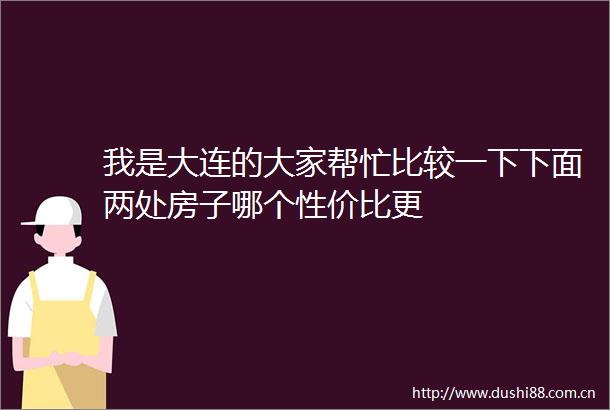 我是大连的大家帮忙比较一下下面两处房子哪个性价比更