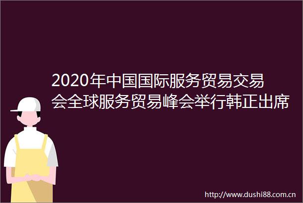 2020年国际服务贸易交易会全球服务贸易峰会举行韩正出席