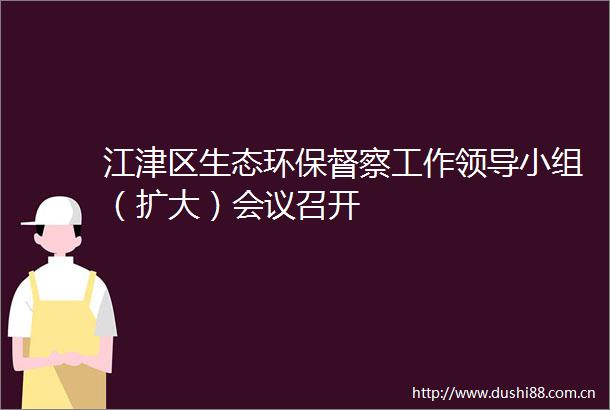 江津区生态环保督察工作小组（扩大）会议召开