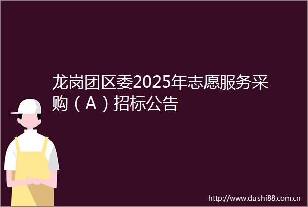 龙岗团区委2025年志愿服务采购（A）招标公告