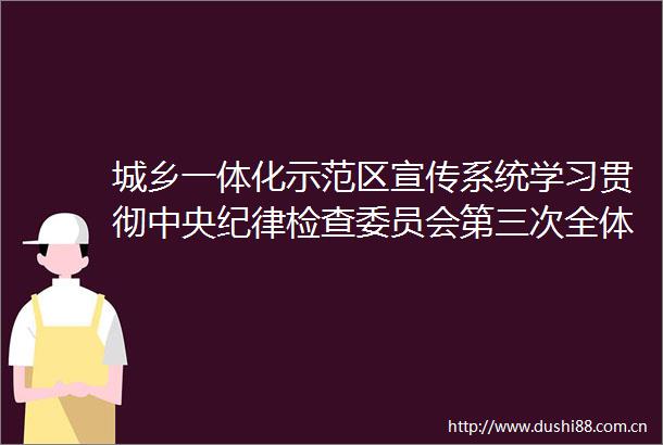 城乡一体化示范区宣传系统学习贯彻中央纪律检查委员会第三次全体会议公报