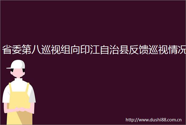 省委第八巡视组向印江自治县反馈巡视情况