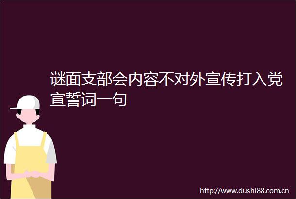 谜面支部会内容不对外宣传打入党宣誓词一句