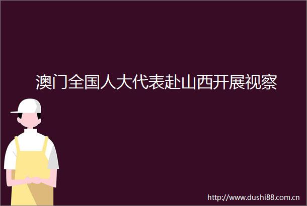 澳门全国人大代表赴山西开展视察