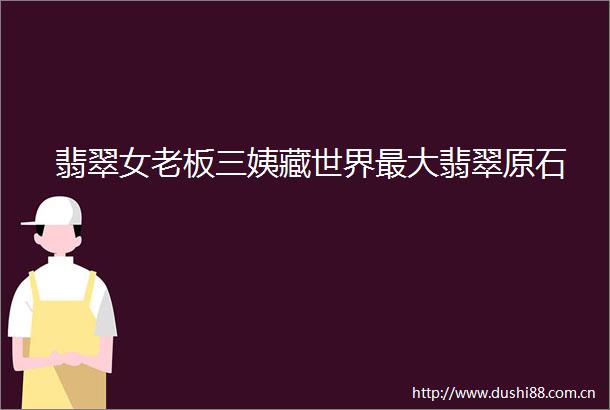 翡翠女老板三姨藏世界最大翡翠原石