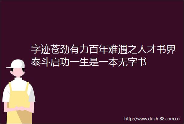 字迹苍劲有力百年难遇之人才书界泰斗启功一生是一本无字书