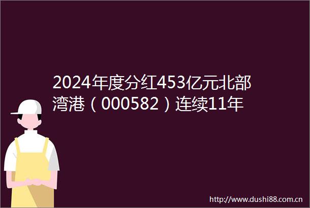 2024年度分红453亿元北部湾港（000582）连续11年回馈股东