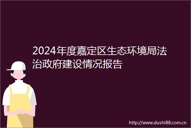 2024年度嘉定区生态环境局法治建设情况报告