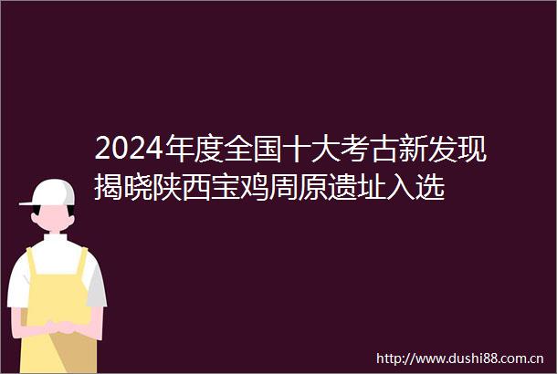 2024年度全国十大考古新发现揭晓陕西宝鸡周原遗址入选