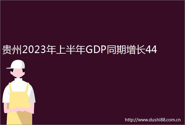 贵州2023年上半年GDP同期增长44