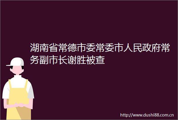 湖南省常德市委常委市常务副市长谢胜被查
