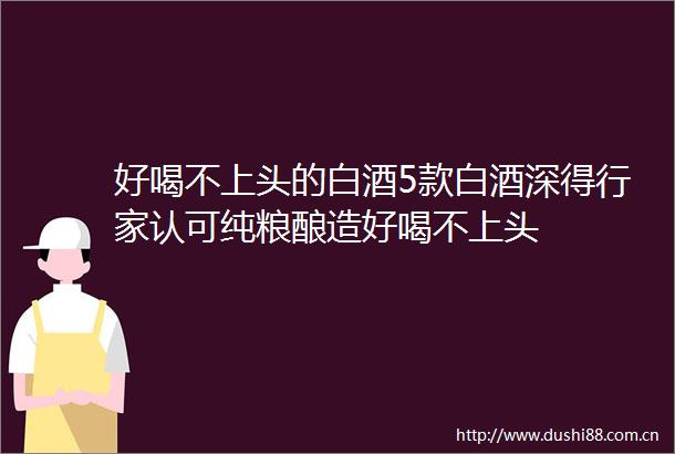 好喝不上头的白酒5款白酒深得行家认可纯粮酿造好喝不上头