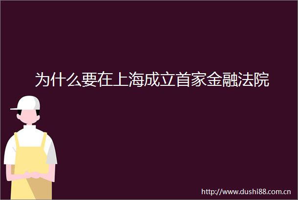 为什么要在上海成立首家金融