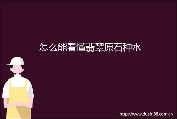 怎么能看懂翡翠原石种水