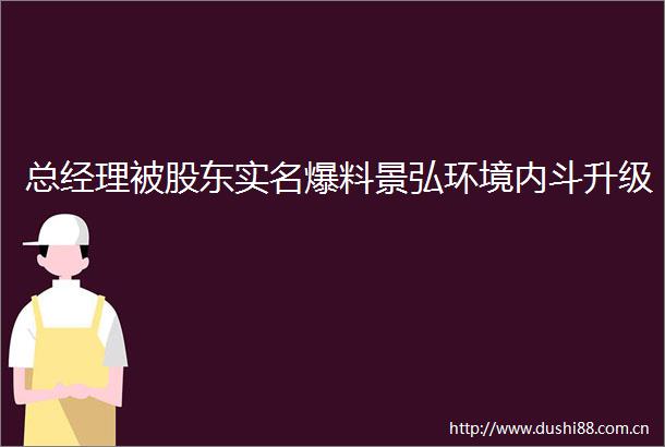 总经理被股东爆料景弘环境内斗升级