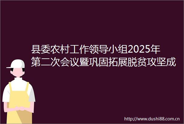县委农村工作小组2025年第二次会议暨巩固拓展脱贫攻坚成果同乡村振兴有效衔接工作调度会召开