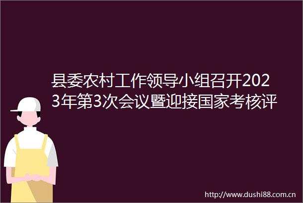 县委农村工作小组召开2023年第3次会议暨迎接考核评估工作会议