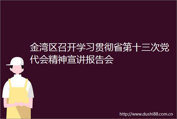 金湾区召开学习贯彻省第十三次党代会精神宣讲报告会