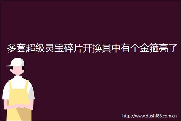 多套超级灵宝碎片开换其中有个金箍亮了